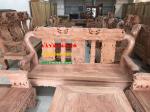 Bàn ghế gỗ| Bàn ghế Minh voi 8 món gỗ hương đá