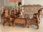 Bàn ghế gỗ | Bộ Tần Thủy Hoàng 6 món tay 12 cm Vân gõ hàng tuyển
