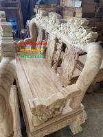 Bàn ghế gỗ Nghê Bảo Đỉnh 6 món cột 12 cm
