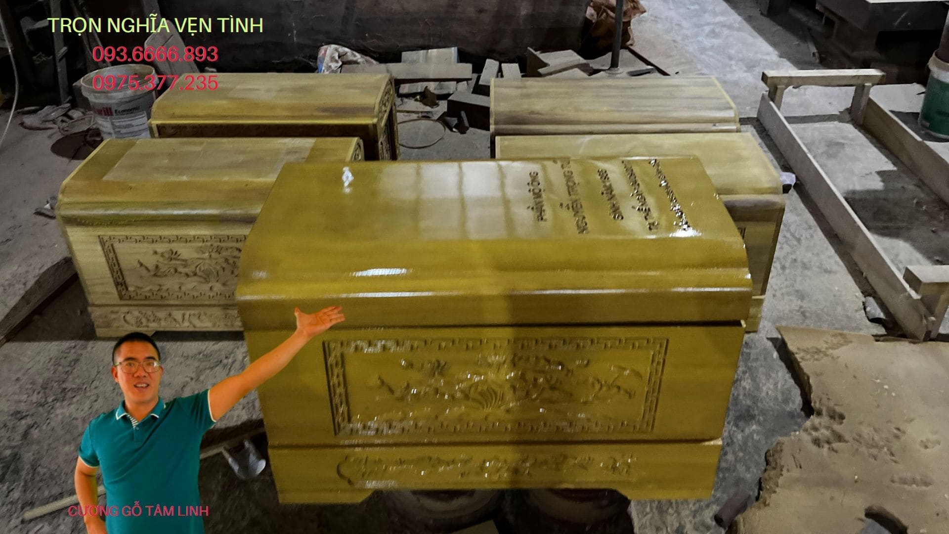 tiểu quách gỗ vàng tâm