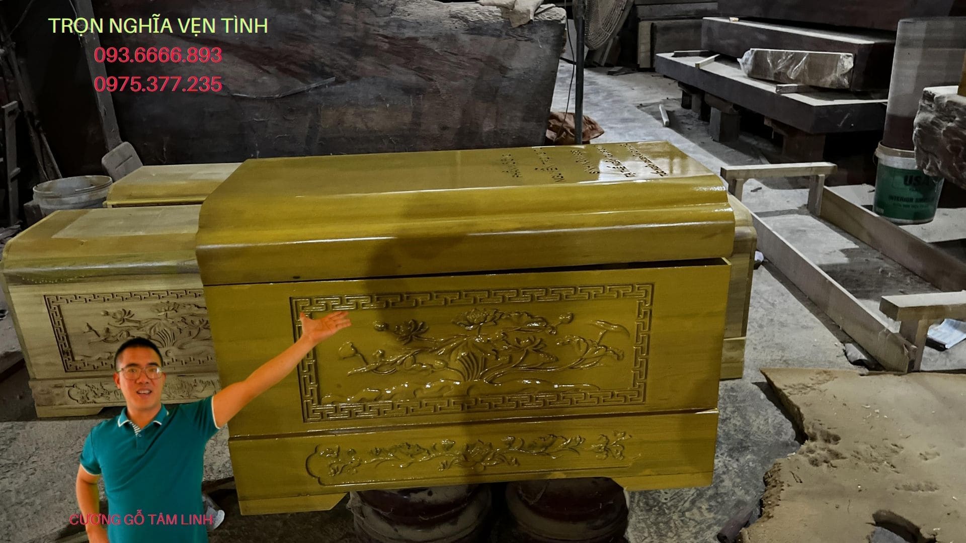 quách gỗ vàng tâm